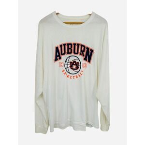 Auburn Tigers Basketball Long Sleeve T‎ Shirt Mens XL Extra Large White Russell